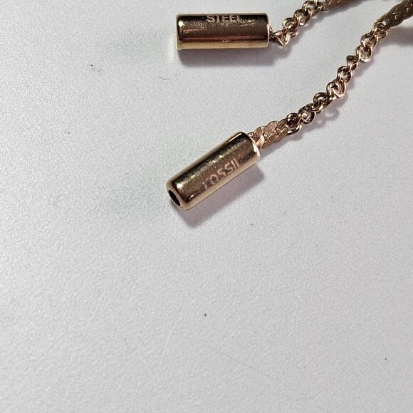 Fossil Lane Heart Rose Gold-Tone Steel Bracelet - "P" - Picture 10 of 14